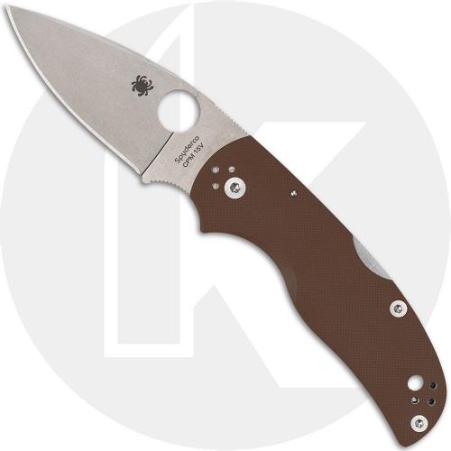 Spyderco Native 5 C41GPBN15V5 Knife - Sprint Run - Satin 15V Blade - Brown G10 - USA Made