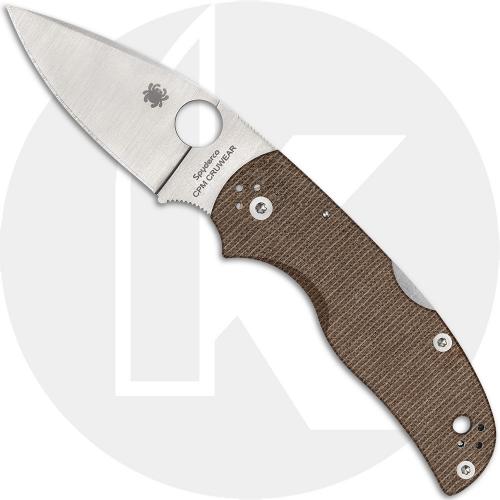 Spyderco Native 5 C41MPCW5 Knife - CPM CRU-WEAR Leaf - Brown Canvas Micarta - USA Made