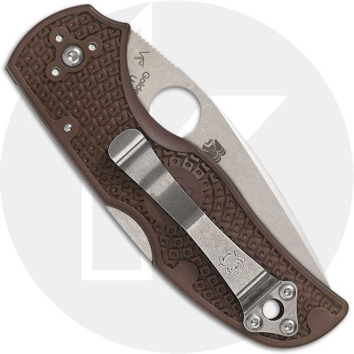 Spyderco Native 5 C41PBN15V5 Knife - Sprint Run - Satin 15V Blade - Brown FRN - USA Made