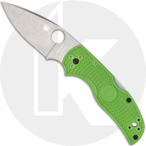 Spyderco Native 5 Salt C41PGR5 - LC200N - Plain Edge - Green FRN - Back Lock - USA Made