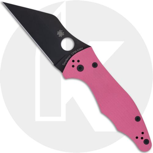 Spyderco Yojimbo 2 C85GPNBKP2 Knife - Sprint Run - Black CPM S30V - Pink G10 - USA Made