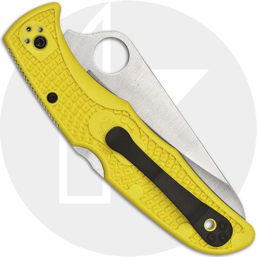 Spyderco Pacific Salt 2 Knife - C91PYL2 - H-2 Drop Point - Yellow FRN - Lock Back