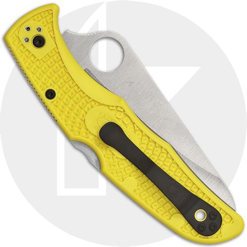 Spyderco Pacific Salt 2 Knife - C91SYL2 - Serrated H-2 Drop Point - Yellow FRN - Lock Back