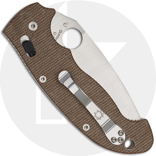 Spyderco Manix 2 XL C95MPCW2 Knife - Cru-Wear Blade - Brown Canvas Micarta - USA Made