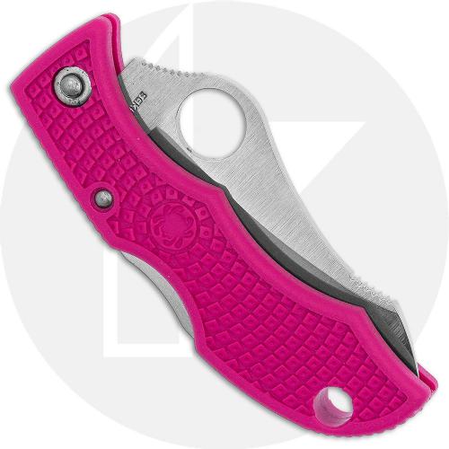 Spyderco Jester JPRP Knife - Plain Edge AUS-6 - Fuschia FRN - Serial Number - BNIB