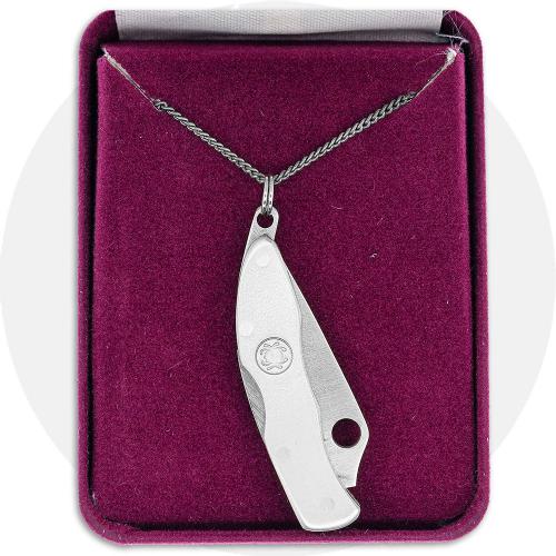 Spyderco Mini Police Necklace Knife MN07S - Serrated ATS-34 Drop Point - Titanium - Discontinued Item - Serial Numbered - BNIB -