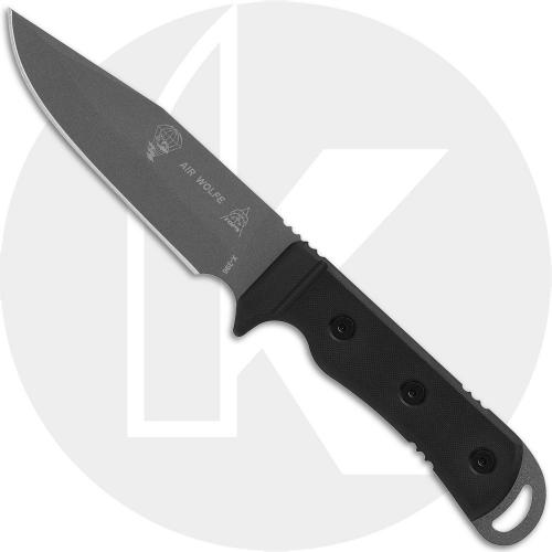 TOPS Knives Air Wolfe Knife AIR-01 - Tactical Gray 1095 Clip Point - Black G10