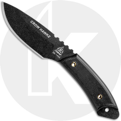 TOPS Knives Crow Hawke CRH-01 - Black 1095 Hunters Point - Black G10 - USA Made