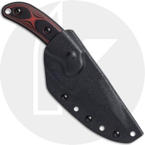 TOPS Sgt. Scorpion SGTS-01 Fixed Blade Knife - 3.38 Black Spear Point 1095 - Red/Black G10 - Black Kydex Sheath - USA Made