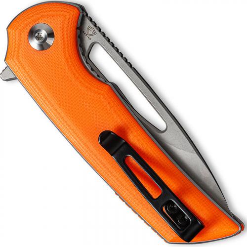 CIVIVI Odium Knife C2010B - Stonewash D2 Drop Point - Orange G10 - Liner Lock Flipper Folder