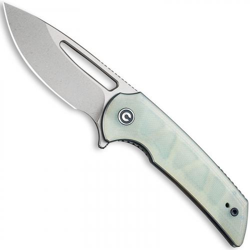 CIVIVI Odium Knife C2010F - Stonewash D2 Drop Point - Natural G10 - Liner Lock Flipper Folder