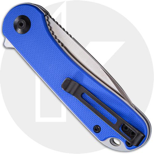 CIVIVI Elementum Knife C907F - Satin D2 Drop Point - Blue G10 - Liner Lock Flipper Folder