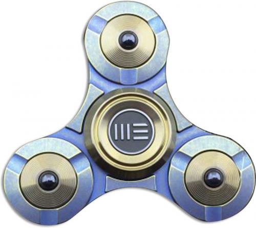 We Knife Company S02B Tri Lobe Fidget Hand Spinner Stress Reliever Yellow Titanium