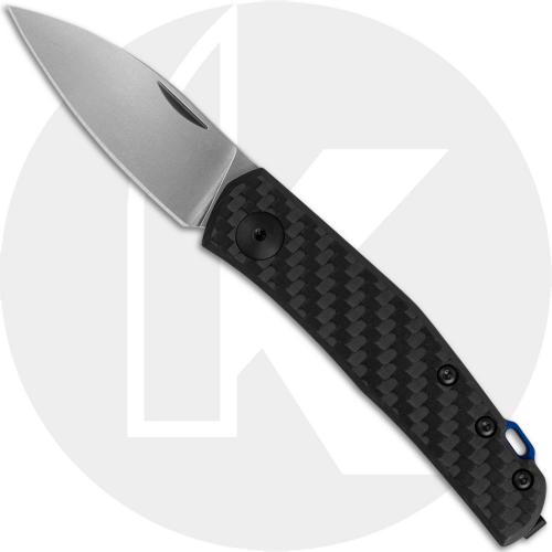 Zero Tolerance 0235 - Jens Anso - Stonewash 20CV Spear Point - Black Carbon Fiber - Slip Joint Folder - USA Made