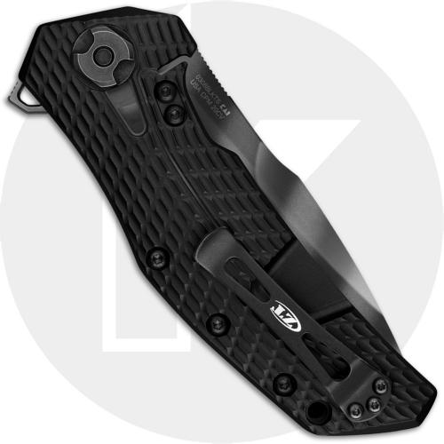 Zero Tolerance 0308BLKTS - BlackWash Tiger Stripe Drop Point - Black G10 and DLC Ti - Frame Lock - KVT Flipper Folder