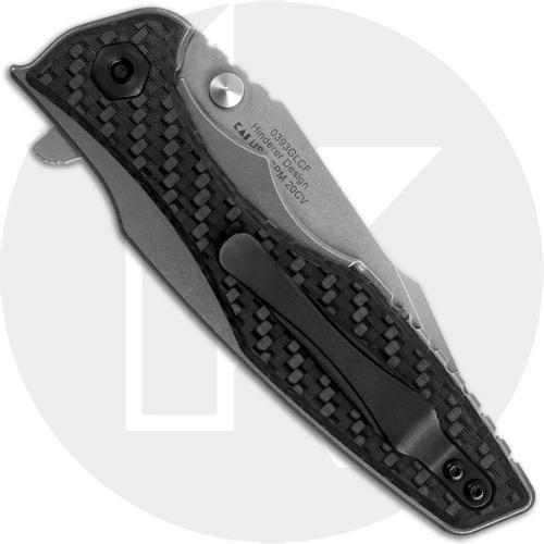 Zero Tolerance 0393GLCF Rick Hinderer Flipper Folder Titanium with Glow in the Dark Carbon Fiber Scales