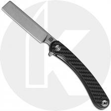 Artisan Orthodox Knife 1817P-CF Stonewash D2 Razor Style Blade Carbon Fiber Liner Lock Flipper Folder