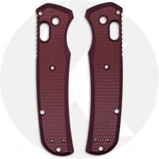 AWT Benchmade Bugout Scales - Checker Milling - Exclusive Oxblood Type III Hard Coat