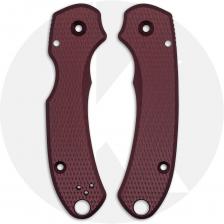 AWT Agent Spyderco Para 3 Skinny Scales - Checker Milling - Exclusive Oxblood Type III Hard Coat