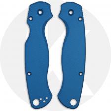 AWT Spyderco Para Military 2 CruCarta Scales - Agent Series - Cobalt Blue Anodized - USA Made