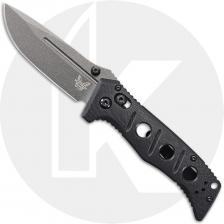 Benchmade Mini Adamas 273GY-1 Knife - Shane Sibert - Tungsten Grey CruWear Drop Point - Black G10 - AXIS Lock Folder - USA Made