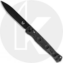 Benchmade SOCP Tactical Folder 391BK - Black Plain Edge D2 Spear Point - Black CF Elite - AXIS Lock Folder - USA Made