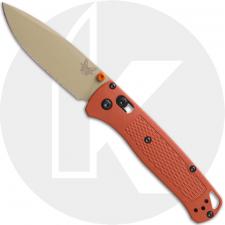 Benchmade Bugout 535TN-10 Knife - Desert Verde Cerakote S30V Drop Point - Rust Orange Grivory - USA Made