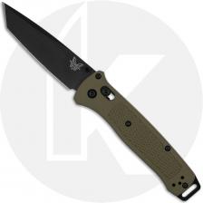 Benchmade Bailout 537BK-06 Knife - Plain Edge Black S30V Tanto - Ranger Green Grivory - USA Made