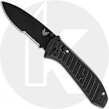 Benchmade Presidio II Ultra Knife 570SBK-1 - Black Part Serrated S30V Drop Point - Black CF Elite - AXIS Lock Folder - USA Made