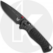 Benchmade PSK 593BK-01 Knife - Black Cerakote CPM-MagnaCut Drop Point - Black G10 with Carbon Fiber Bolster - USA Made