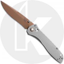 Benchmade Seven|Ten 710FE-24 Knife - Flat Earth PVD S90V Drop Point - Gray Aluminum - USA Made