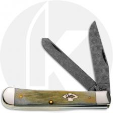 Case Trapper 2850 Knife - Raindrop Damascus - Burnt Cream Bone - 6254DAM - Discontinued - BNIB - LTD 500