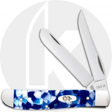 Case XX Mini Trapper 50725 Knife - Smooth Blue Crackle Kirinite - 10207SS