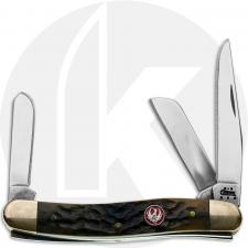 Case Ruger Medium Stockman 06504 Knife - Jigged Pitch Black Bone - 6318SS - Discontinued - BNIB