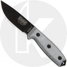 ESEE Knives ESEE-3P-B Black Drop Point - Micarta Handle - Black Molded Sheath