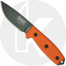 ESEE Knives ESEE-3P-OD Olive Drab Drop Point - Orange G10 Handle - Black Molded Sheath