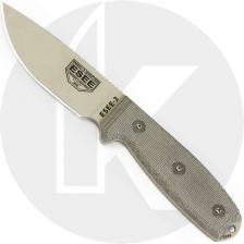 ESEE Knives ESEE-3PM-DT Desert Tan Drop Point - Micarta Handle - Modified Pommel - OD Molded Sheath