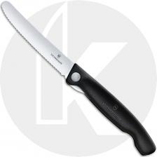 Victorinox Foldable Paring Knife 6.7833.FB - 4.3 Inch Wavy Blade - Black Polypropylene Handle with Liner Lock