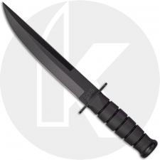 KABAR Modified Tanto 1266 - Fighting Utility Knife - Black Fixed Blade - Kraton G Handle - USA Made