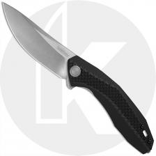 Kershaw Tumbler 4038 - Dmitry Sinkevich - Stonewash D2 Drop Point - Black G10 and Carbon Fiber - KVT Flipper Folder