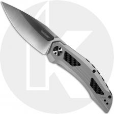 Kershaw Norad 5510 - Two Tone D2 Drop Point - Bead Blast Stainless Steel and Carbon Fiber - KVT Flipper Folder