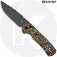 MODIFIED Benchmade Redoubt 430BK + AWT Flat Dark Earth Scales + Topo Map Engraving