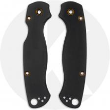 KP Black Titanium Scales for Spyderco Para Military 2 Knife - Bronze Anodized Countersinks