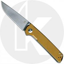 Kizer Domin Vanguard V4516A4 Azo EDC Stonewash Drop Point Brown G10 Liner Lock Folder