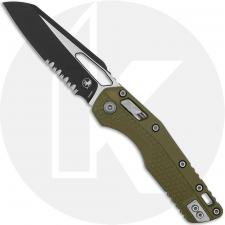 Microtech MSI RAM-LOK Knife - Part Serrated 2-Tone Sheepsfoot Bohler M390MK - Fluted OD Green Polymer