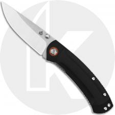 QSP Copperhead Knife QS109-A - Stonewash / Satin Sandvik Drop Point - Black G10 - Liner Lock Folder