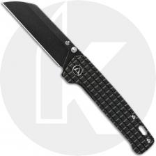 QSP Penguin Knife QS130-OFRG - Black Stonewash 154CM Sheepfoot - Black Stonewash Frag Ti - Frame Lock