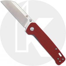 QSP Penguin Knife QS130-D - 2 Tone Satin D2 Sheepfoot - Red Linen Micarta - Liner Lock Folder