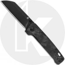 QSP Penguin Knife QS130-U - Black D2 Sheepfoot - Shredded Black Carbon Fiber Overlay G10 - Liner Lock