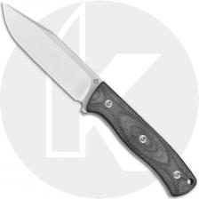 QSP Bison Knife QS134-A - Satin D2 Clip Point Fixed Blade - Black Micarta - Kydex Sheath